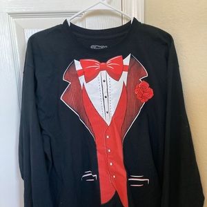 Tuxedo Printed Longsleeve Shirt Costume Men L